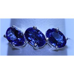 12.15 CTW TANZANITE RING .925 STERLING SILVER