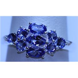 12.40 CTW TANZANITE RING .925 STERLING SILVER