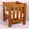 Image 1 : Lot 058: Even Arm Mission Oak Cube Chair with Slat Sides