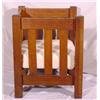 Image 3 : Lot 058: Even Arm Mission Oak Cube Chair with Slat Sides