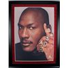 Image 1 : Michael Jordan Unsigned XL Photo Jordan w/6 Rings