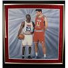 Image 1 : M.J W/ Yao Ming Unsigned Framed Photo