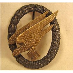 GERMAN NAZI LUFTWAFFE PARATROOPER FALLSCHIRMJAGER JUMP BADGE