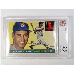 1955 TOPPS #2 TED WILLIAMS BASEBALL CARD - BECKETT 2.5 G-VG