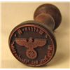 Image 1 : GERMAN NAZI WAX SEAL / RUBBER STAMP W/ WOOD HANDLE