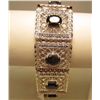 Image 1 : RHODIUM OVER STERLING SILVER LADIES SAPPHIRE AND DIAMOND BRACELET