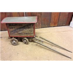 VINTAGE GERMAN SOCIETY LAND AND RAIL HORSE DRAWN WAGON - WOODEN