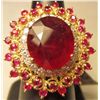 Image 1 : 14K GOLD LADIES RUBY AND DIAMOND RING - SIZE 7