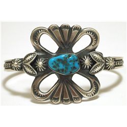 Navajo Turquoise Sterling Silver Cuff Bracelet - Henry Morgan