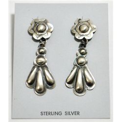 Navajo Sterling Silver Flower Post Earrings - Tim Yazzie