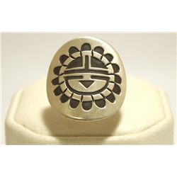 Navajo Sterling Silver Sun Face Women's Ring - Stanley Gene