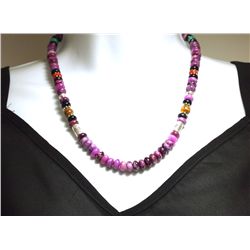 Navajo Sugilite & Multi-Stone Sterling Silver Necklace - Tommy Singer