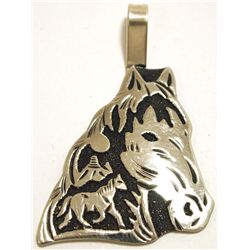 Navajo Sterling Silver Horse Head Pendant - Richard Singer