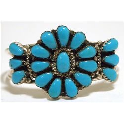 Navajo Turquoise Sterling Silver BABY Cuff Bracelet - Lisa Williams