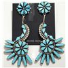 Image 1 : Zuni Turquoise Sterling Silver Post Earrings - Augustine Pinto