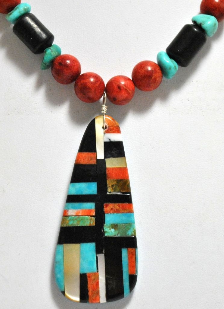 Ureinwohner Santo Domingo Inlay Anhänger Von Torevia Crespin JP0021