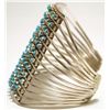 Image 3 : Zuni Turquoise Dots 12-Row Sterling Silver Cuff Bracelet - Susie Livingston