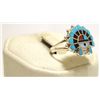 Image 2 : Zuni Multi-Stone Inlay Sun Face Sterling Silver Women's Ring - Emma Romancito