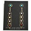 Image 1 : Navajo Multi-Stone Dangling Sterling Silver Post Earrings