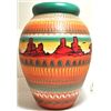 Image 2 : Navajo Painted Monument Valley Etched Pottery - Aaron Watchman