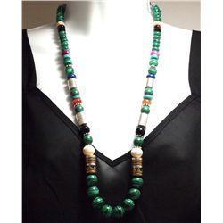 Navajo Malachite & Multi-Stone Necklace - Tommy Singer