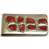 Image 1 : Zuni Coral Sterling Silver Money Clip - Curt Cheama