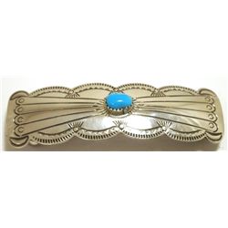 Navajo Turquoise Sterling Silver Hair Barrette - Joann Silver