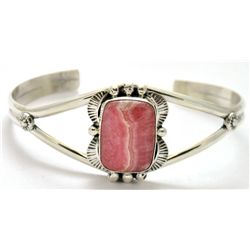 Navajo Rhodochrosite Sterling Silver Bracelet - Mary Ann Spencer