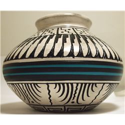 Navajo Etched & Hand Painted Pottery - Dewayne & Heather Eskeet