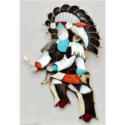 Zuni Multi-Stone Kachina Pendant & Pin - Jonathan Beyuka