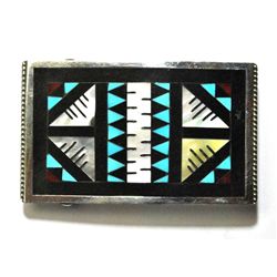 Zuni Multi-Stone Small Buckle - Leander & Lisa Otholi