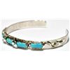 Image 2 : Zuni Turquoise Snake Sterling Silver Cuff Bracelet - Effie Calavaza