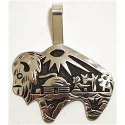 Navajo Sterling Silver Buffalo Pendant - Richard Singer