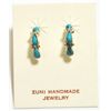 Image 1 : Zuni Turquoise Half-Ring Sterling Silver Post Earrings