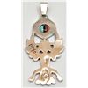 Image 2 : Zuni Multi-Stone Eagle Dancer Sterling Silver Spinner Pendant - Don Dewa