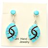 Image 1 : Zuni Turquoise Small Oval Earrings - Amy Quandelacy