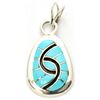 Image 1 : Zuni Turquoise Small Oval Pendant - Amy Quandelacy