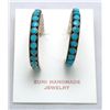 Image 1 : Zuni Turquoise Dotted Onyx 3/4 Ring Earrings