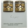 Image 1 : Navajo 12k Gold Fill over Sterling Silver Bears Clip-on Earrings - Tommy Singer