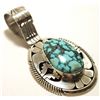 Image 2 : Navajo Spider Web Turquoise Sterling Silver Pendant - Eugene Belone