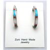 Image 1 : Zuni Multi-Stone Thin Half-Ring Earrings