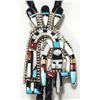 Image 2 : Zuni Multi-Stone Inlay Rainbow Kachina Sterling Silver Bolo Tie - Herbert Cellicion