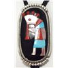 Image 2 : Zuni Multi-Stone Inlay Kokopelli Sterling Silver Bolo Tie - Beverly Etsate