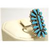 Image 2 : Zuni Turquoise Cluster Sterling Silver Women's Ring - Valencia Halusewa