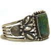 Image 2 : Old Pawn Navajo Spider Web Kingman Turquoise Sterling Silver Cuff Bracelet - Kirk Smith