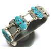 Image 1 : Zuni Turquoise Corn Maiden Sterling Silver Link Bracelet - Chad Quandelacy & Valerie Comosona