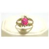 Image 1 : Zuni Matte Pink Opal Inlay Sterling Silver Small Turtle Women's Ring - Vernon Waikaniwa