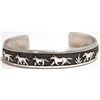 Navajo Sterling Silver Horses Cuff Bracelet - Tommy Singer