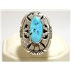 Navajo Sleeping Beauty Turquoise Sterling Silver Women's Ring - Eugene Belone