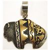 Navajo 12k Gold Fill over Sterling Silver Buffalo Pendant - Tommy Singer